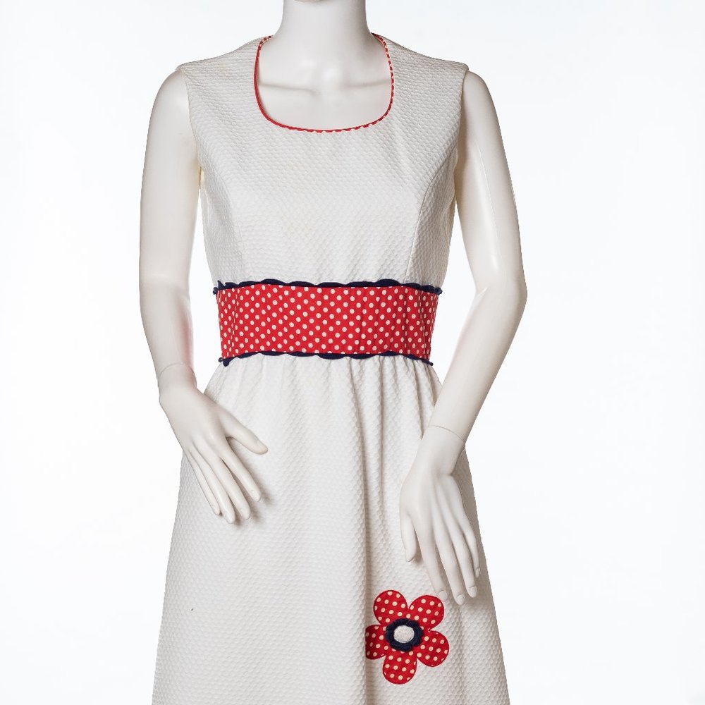 Vintage White Floral Dress by Elfriede for Twigg